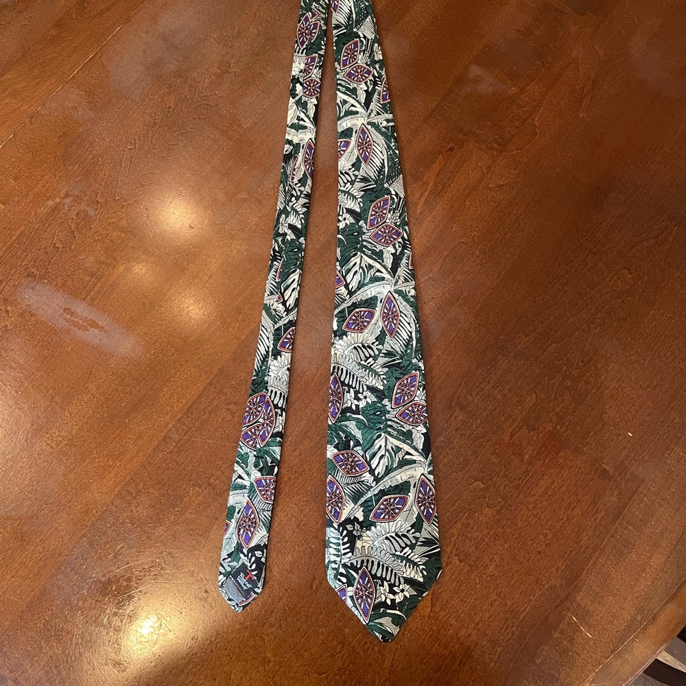 Robert Talbott Tropical Leaf Pattern Tie - image 5